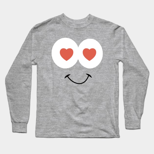 Cute Heart Eyes Toon Face In Love Long Sleeve T-Shirt by N1L3SH